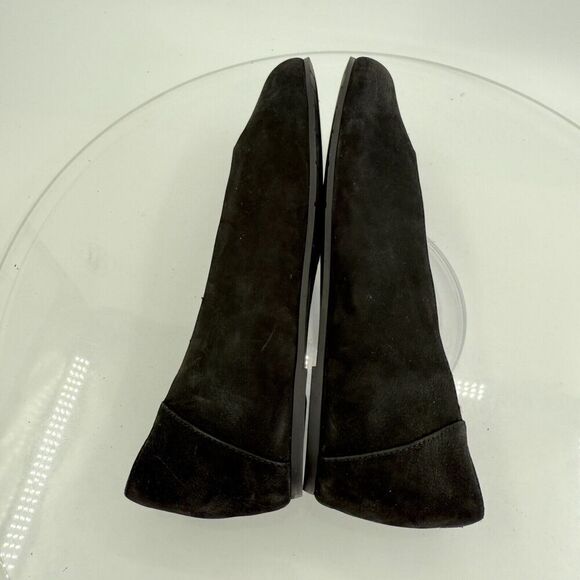 Eileen Fisher Womens Una Hidden Wedge Ballet Flats Size 8 Black Suede Round Toe - Picture 9 of 15
